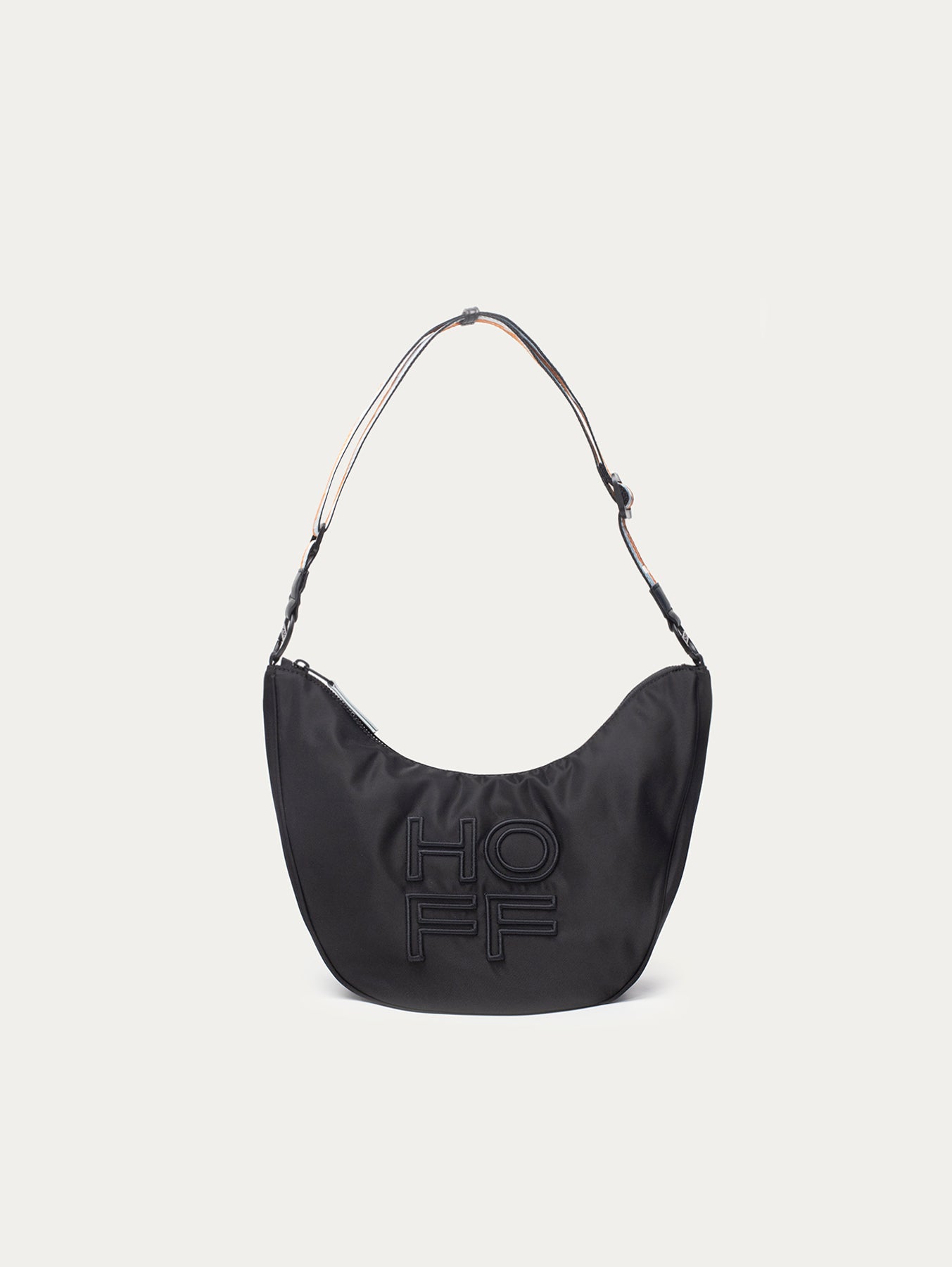 BOLSO HOBO NYLON LIBRARY NEGRO